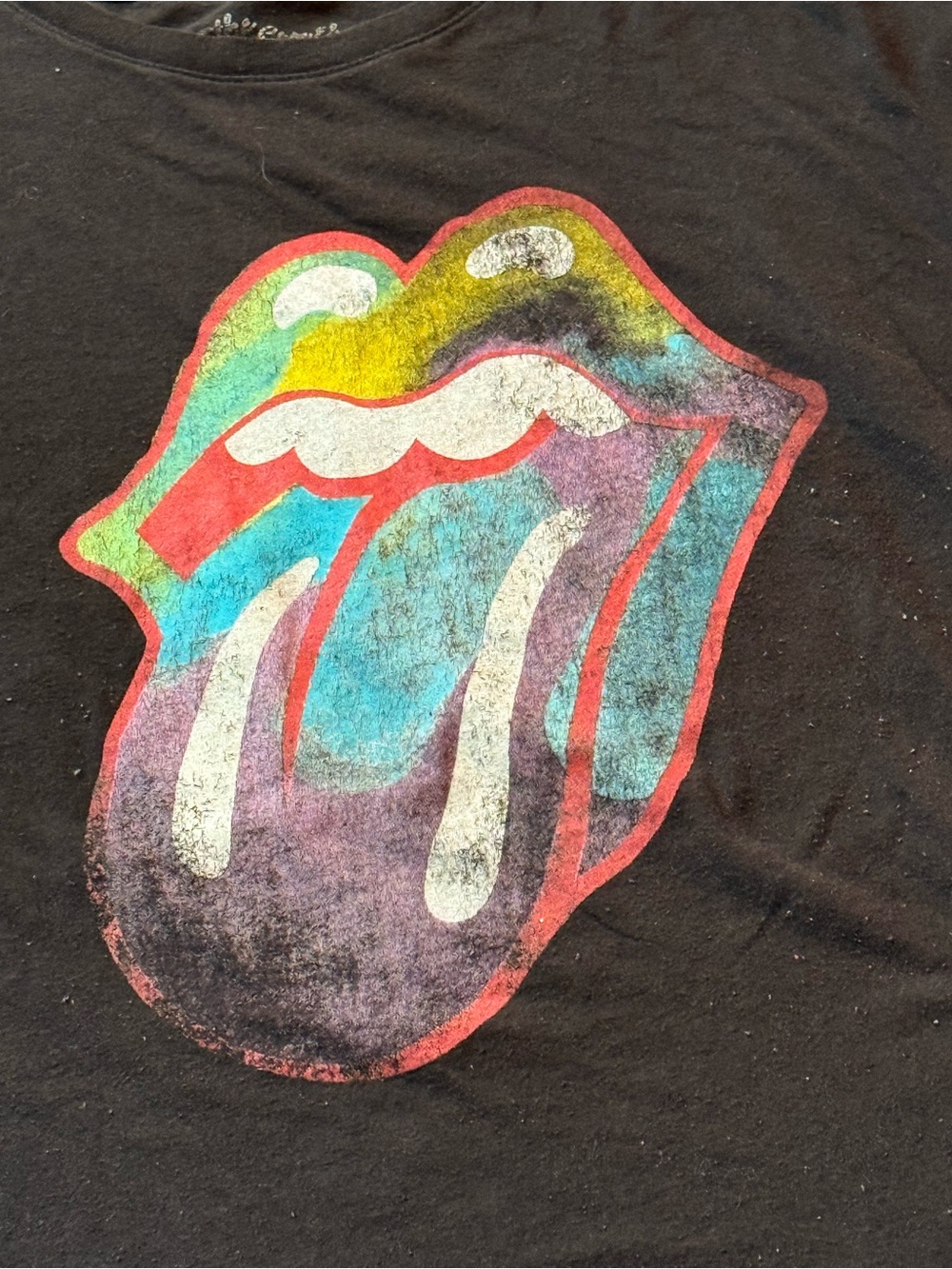 The Rolling Stones Multi colored Black Graphic Tee with signature logo - Picture 2 of 6